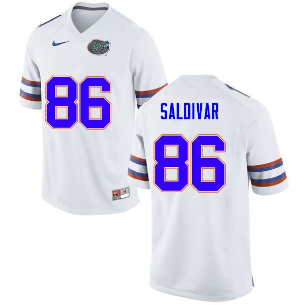 NCAA Florida Gators Andres Saldivar Men's #86 Nike White Stitched Authentic College Football Jersey ZYY2464MI